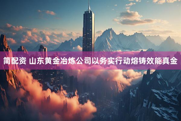 简配资 山东黄金冶炼公司以务实行动熔铸效能真金