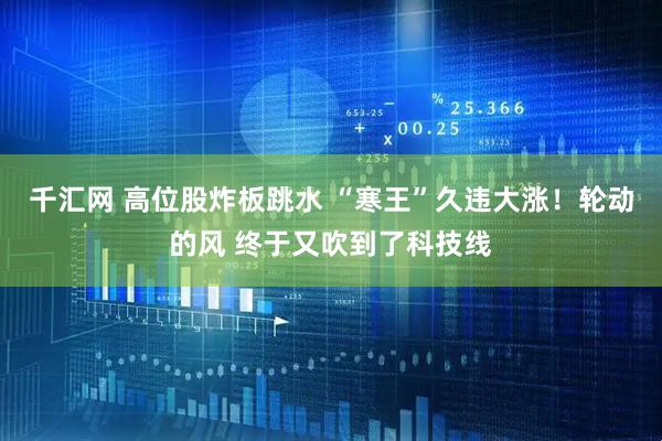 千汇网 高位股炸板跳水 “寒王”久违大涨！轮动的风 终于又吹到了科技线