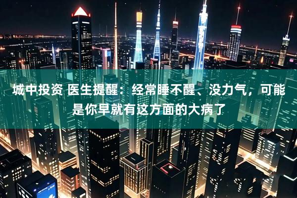城中投资 医生提醒：经常睡不醒、没力气，可能是你早就有这方面的大病了